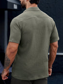 Manfinity CasualCool Homens Bolso Com Aba Abotoar Camiseta