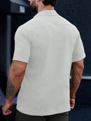Manfinity CasualCool Homens Bolso Com Aba Abotoar Camiseta