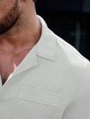 Manfinity CasualCool Homens Bolso Com Aba Abotoar Camiseta