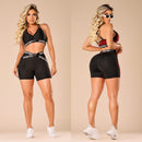 Conjunto Fitness Feminino Short e Top Com Elástico (Zero Transparência)