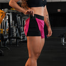 Shorts compressão 2 em 1 feminino para academia caminhadas e corrida