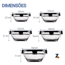 Conjunto Tigela Vidro Bowl Marmita Tampa 5 Peças Pote Hermético