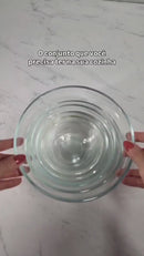 Conjunto Tigela Vidro Bowl Marmita Tampa 5 Peças Pote Hermético