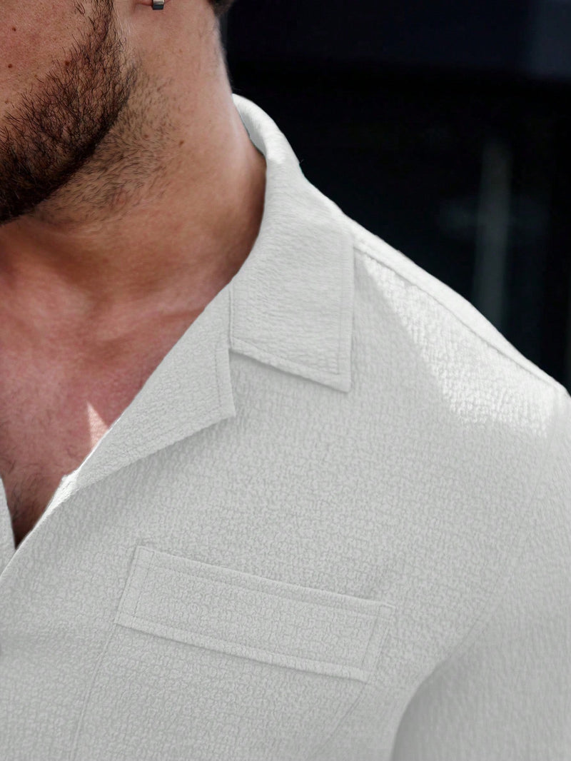 Manfinity CasualCool Homens Bolso Com Aba Abotoar Camiseta