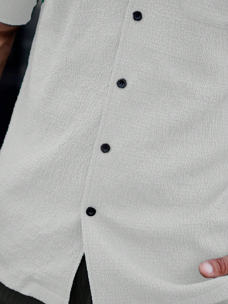 Manfinity CasualCool Homens Bolso Com Aba Abotoar Camiseta