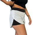 Shorts compressão 2 em 1 feminino para academia caminhadas e corrida