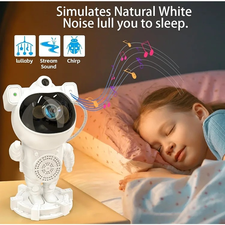 Projetor De Luz Noturna Com Caixa de Som Bluetooth e Galaxy Star Galaxia Nebulosa Astronauta Luz Da Noite Quarto