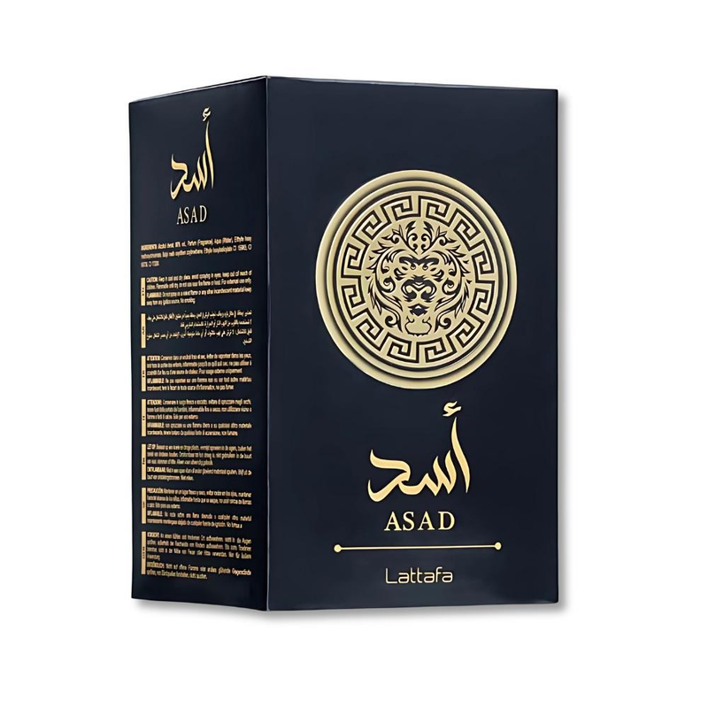 Perfume Árabe Asad Lattafa Preto Masculino Intenso e Oriental 100ml